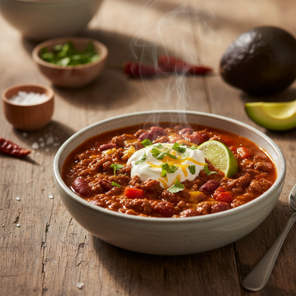 Klassikaline tšilli con carne: valmib vaid 30 minutiga