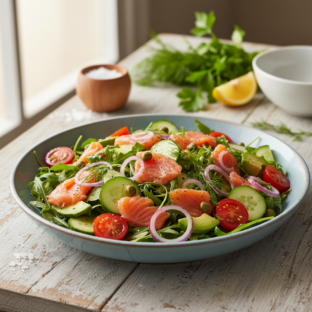 Imemaitsev suitsulõhesalat: valmib vaid minutitega