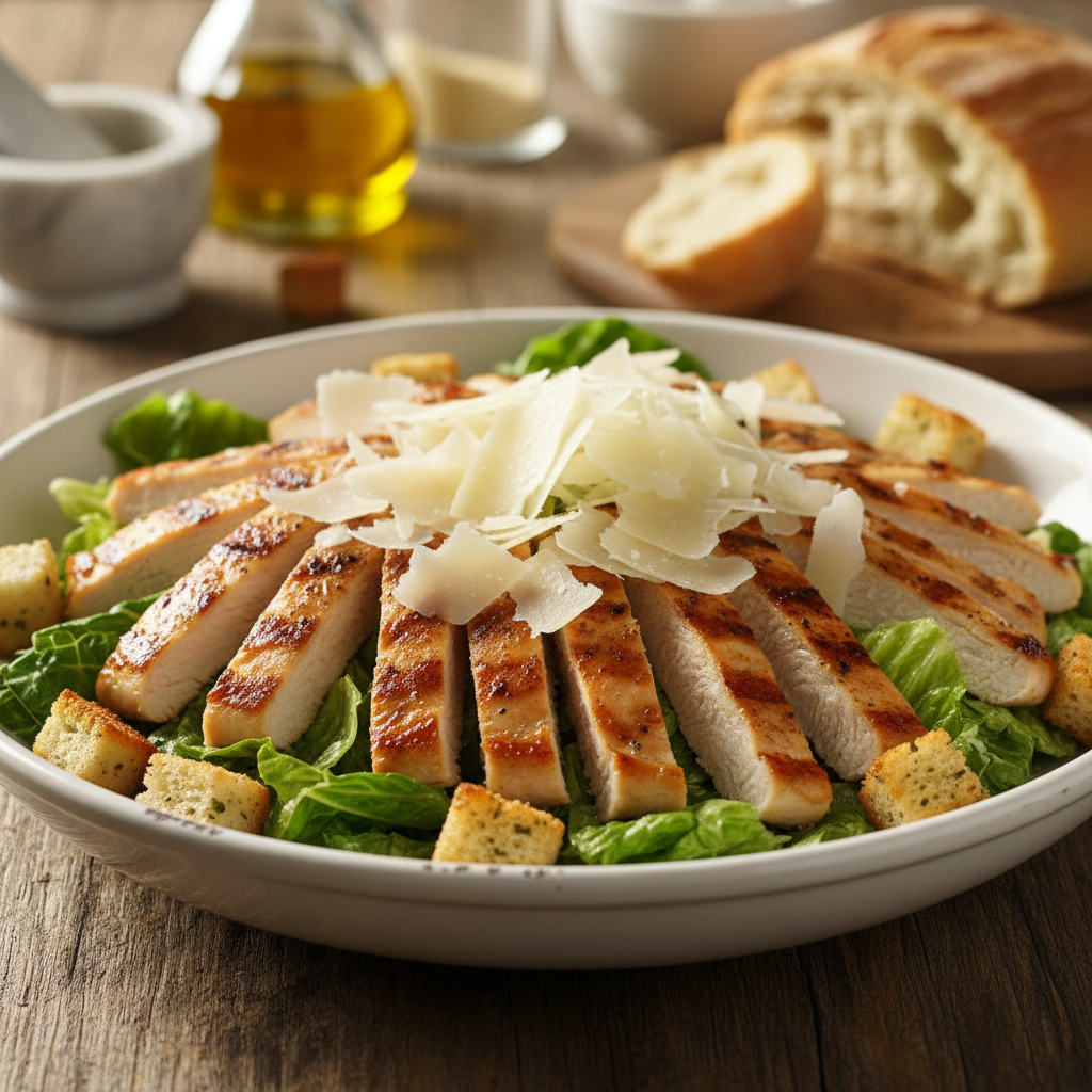 Klassikaline Caesari salat kanaga: lihtne ja maitsev retsept