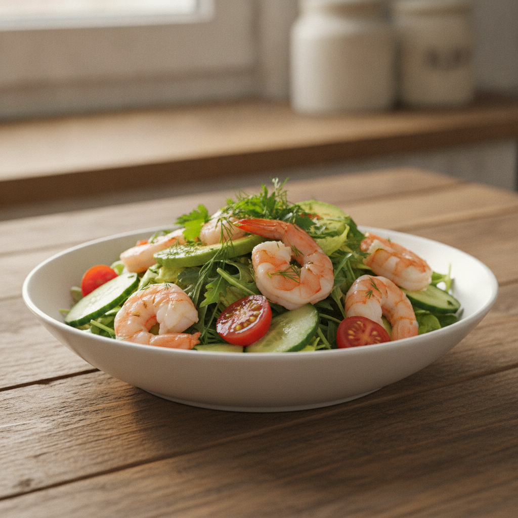 Kiire ja värskendav krevettide salat: ideaalne suveroog